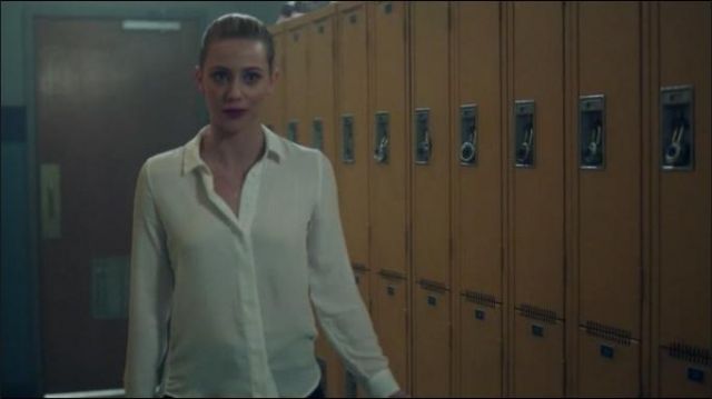 H&M White Long-sleeved Blouse worn by Betty Cooper (Lili Reinhart) in Riverdale (Season 01 Episode 12)