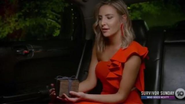 Tanie Olsen Design Red Skyler Dress worn by Kristen Czyszek in The Bachelor Australia (Season 07 Episode 01)