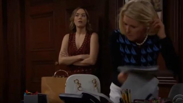 Free People Bittersweet Diamond in The Rough Tank usado por Annika Noelle (Hope Logan) como se ve en The Bold and the Beautiful 2 de agosto de 2019