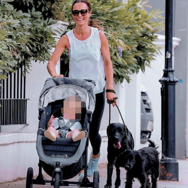 Hoka One One Cavu 2 worn by Pippa Middleton Jogging in London July 31, 2019
