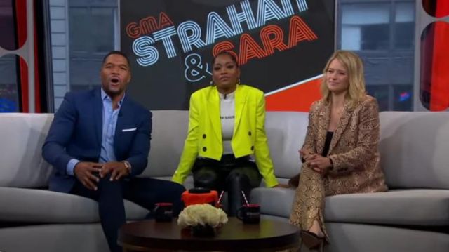 Asos chaux recadrée costume blazer porté par Keke Palmer sur Good Morning America, le 5 AOÛT 2019