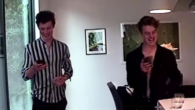 The striped shirt by Reiss Shawn Mendes in the YouTube video Shawn Mendes: The Tour Part IV (North America Chapter One)