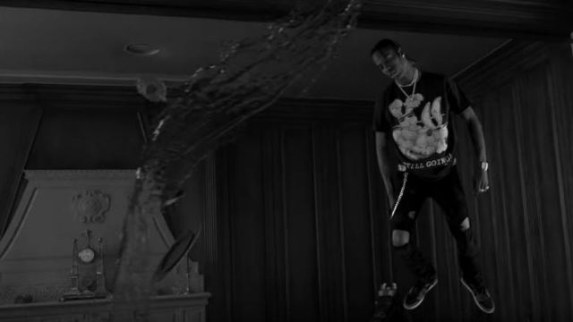 Black Denim Pants worn by Travis Scott in his music video WAKE UP