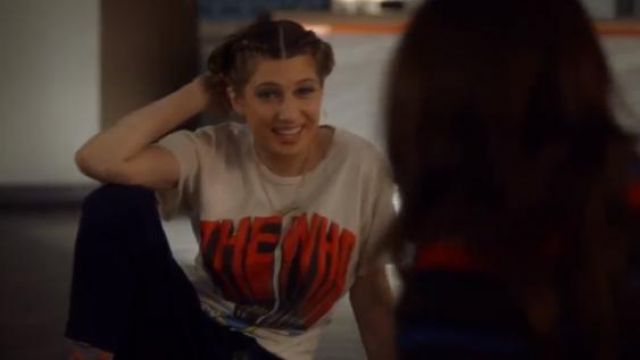 Madeworn printed The Who tshirt worn by Nomi Segal (Emily Arlook) in Grown-ish (Season 02 Episode 21)