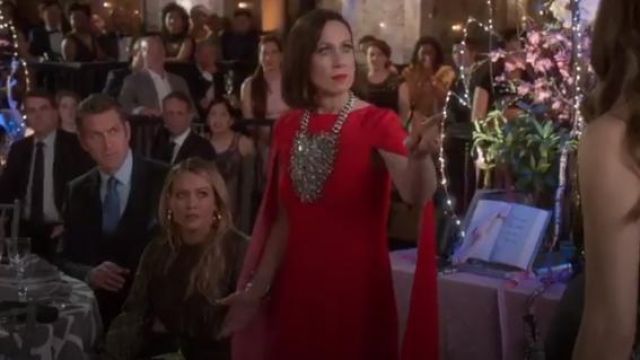 Calvin Klein Red Midi Dress worn by Diana Trout (Miriam Shor) in ...