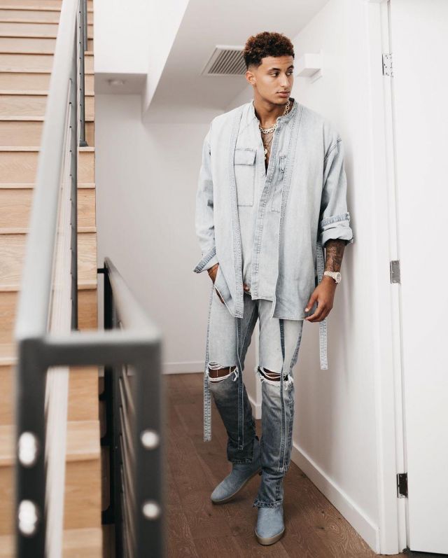 The Jean Worn Effect Waist And Knotted the Fear Of God Kyle Kuzma on the  account Instagram of @kuz | Spotern