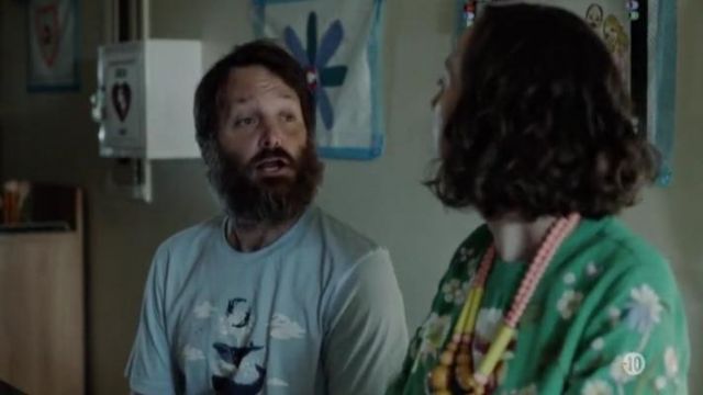 Threadless Blue Whale Printed Tee worn by Phil Tandy Miller (Will Forte) in The Last Man on Earth (S04E04)