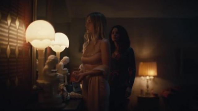 House of CB Pink ‘Camilla’ Pink Satin Dress with Hand Sewn Crystals worn by Cassie Howard (Sydney Sweeney) in Euphoria (Season 01 Episode 08)