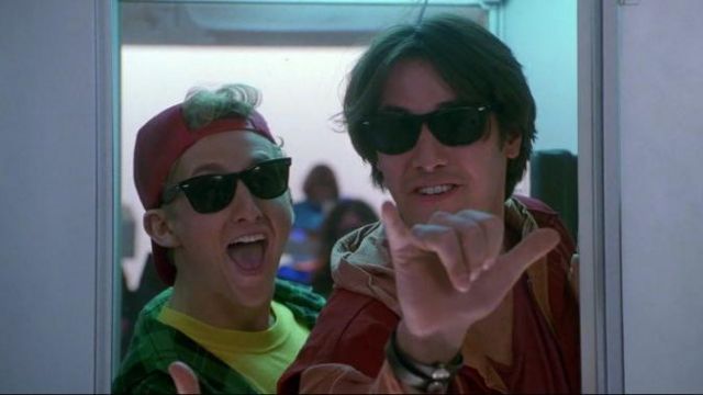Ray-Ban Wayfarer Sunglasses worn by Ted (Keanu Reeves) in Bill & Ted's Bogus Journey