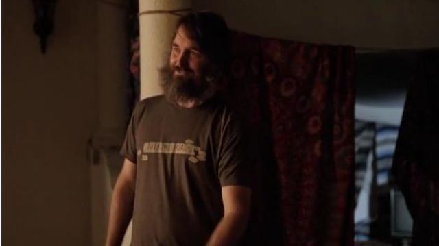 Threadless Brown Short Sleeved Scrabble Printed Graphic Tee worn by Phil Tandy Miller (Will Forte) in The Last Man on Earth (Season 04 Episode 10)