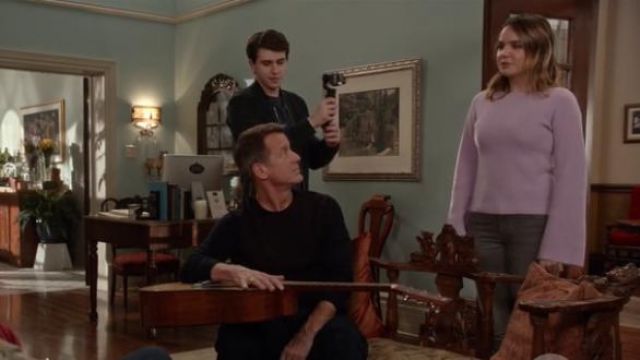 Halogen® Bell Sleeve Cashmere Sweater Purple worn by Grace Russell (Bailee Madison) in Good Witch (S05E09)