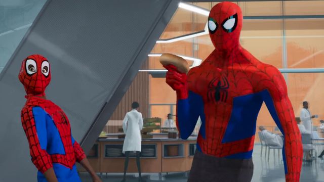 Le costume de Spider-Man de Jake Johnson (Peter Parker) dans Spider-Man: New Generation