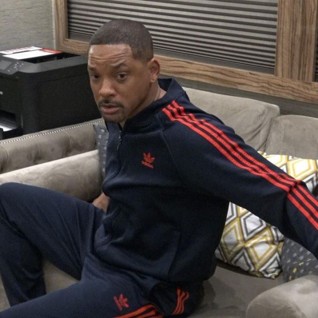 The blue pants with red stripes Adidas Will Smith on the account Instagram of @willsmith