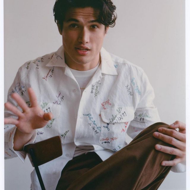 The shirt pattern design worn by Charles Melton on the account Instagram of @melton