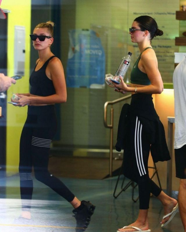 Nike Shox TL Comme Des Garcons Black worn by Hailey Rhode Bieber Hot Pilates August 19, 2019
