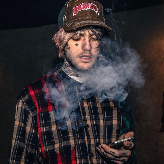 The plaid shirt red and black Lil peep on Instagram