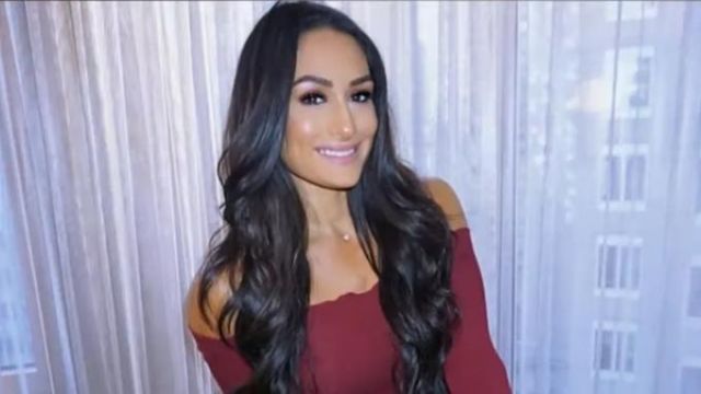 Red Knitted Sweater worn by Nikki Bella on TMZ Live July 31, 2019