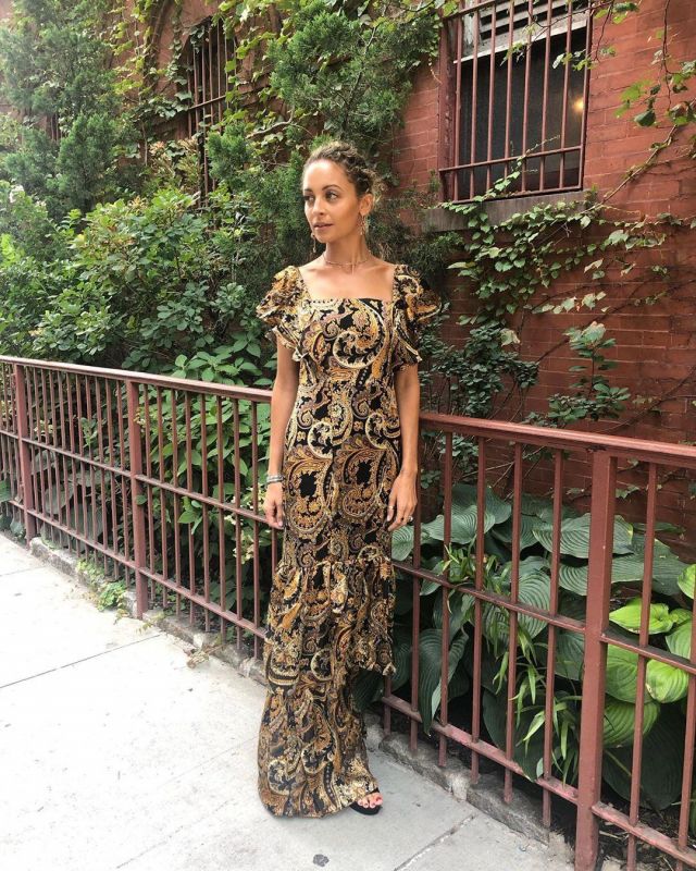 House of Harlow Daya Maxi Dress worn by Nicole Richie New York City August 25, 2019