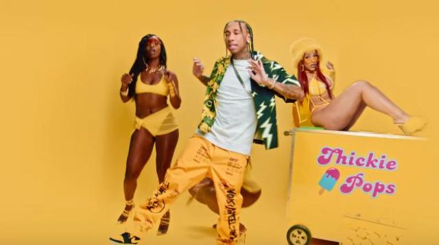 Black and Yellow Sneakers worn by Tyga in Doja Cat, Tyga - Juicy (Official  Video)