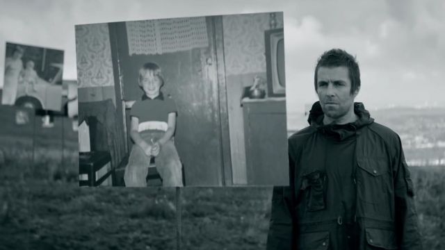 Bar­bour x En­gi­neered Gar­ments Cow­an wax jack­et worn by Liam Gallagher in One Of Us