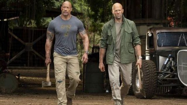 The khaki jacket of Shaw (Jason Statham) in Fast & the Furious : Hobbs & Shaw