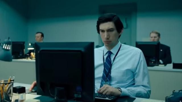 Blue Navy Striped Tie worn by Adam Driver in THE REPORT Trailer 