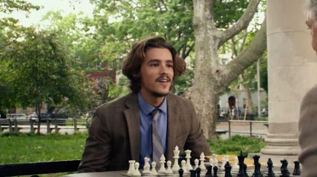 Black and grey checked ties worn by Paul Asher (Brenton Thwaites) in An Interview with God