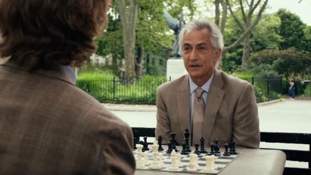 Light blue shirts long sleeves worn by The Man (David Strathairn) in An Interview with God