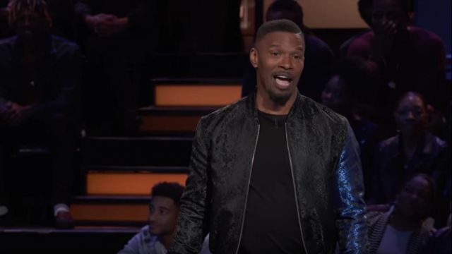 Black t shirt plain tee worn by Jamie Foxx in Beat Shazam (S02E08 ...