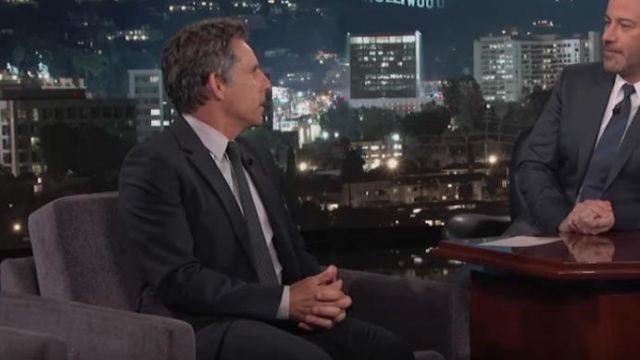 Black blazer worn by Ben Stiller on Jimmy Kimmel Live! August, 6 2019