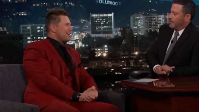 Black pocket worn by The Miz on Jimmy Kimmel Live! August, 7 2019