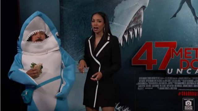 Shark funny cosplay worn by Guillermo on Jimmy Kimmel Live! August, 8 2019