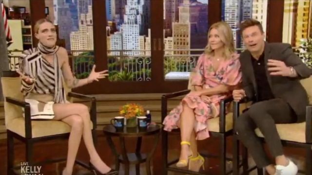 Pink dress worn by Kelly Ripa on LIVE with Kelly and Ryan