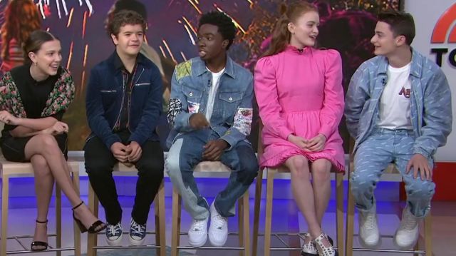 The whole bomber + pants worn by Noah Schnapp in the video ‘Stranger Things’ Teens Dish On The Return Of The Hit Show | TODAY