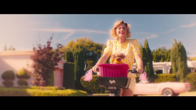 Yellow dress with flowers worn by Katy Perry in the YouTube video Katy Perry - Small Talk (Official)