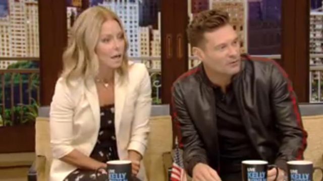 White jacket worn by Kelly Ripa as seen in LIVE with Kelly and Ryan SEPTEMBER 5, 2019