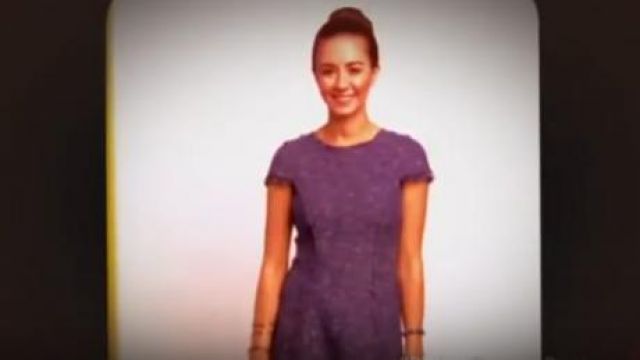 La robe violette portée par Francesca Kennedy dans l'émission Project Runway: Fashion Startup S01E01