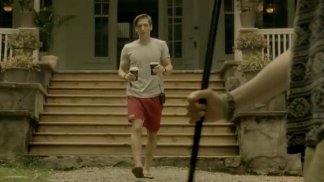 Red bathing shorts worn by Thomas (Pierre-Luc Lafontaine) in Jeremiah S1E19