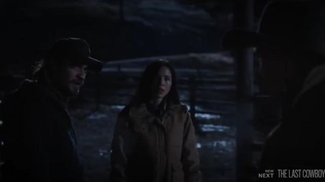 Carhartt weathered duck wesley coat worn by Monica Dutton (Kelsey Chow) in Yellowstone (S02E09)