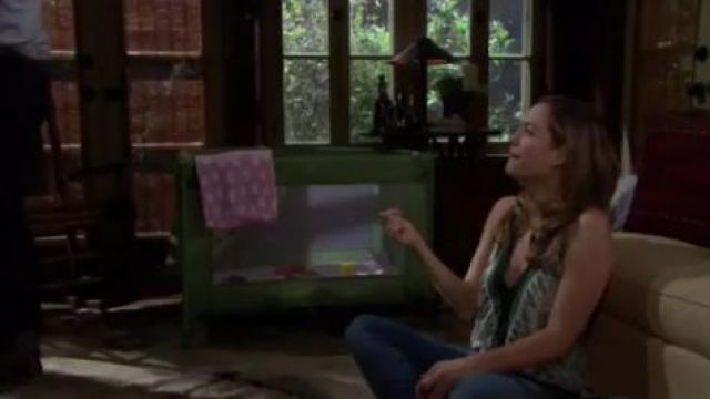 Free People White Com­bo Print­ed Top worn by Hope Logan (Annika Noelle) as seen on The Bold and the Beautiful September 6, 2019