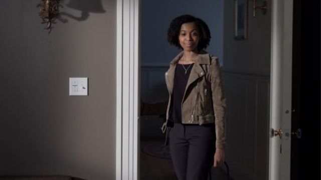 BlankNYC suede moto jacket worn by Ani Achola (Grace Saif) in 13 Reasons Why (S03E07)