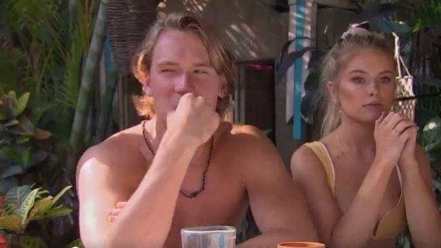Yellow vented bikini top worn by (Demi Burnett) in Bachelor in Paradise (S06E08)