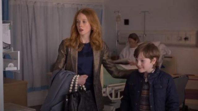 Reiss Zircon Metallic Jacquard Blazer Worn By Gemma Zoe Boyle In