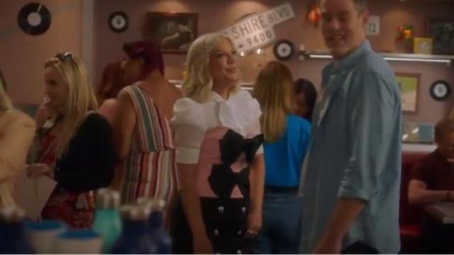 Balmain Black Button-Embellished Mini Skirt worn by Tori Spelling (Tori Spelling) in BH90210 (S01E06)