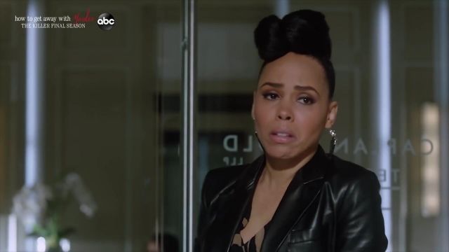 Leather blazer suit jacket worn by Tegan Price (Amirah Vann) in How to Get Away with Murder (S06E01)