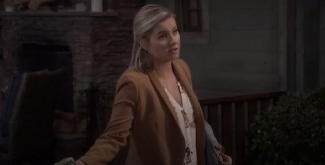 J Crew Petite parke blazer in wool flannel worn by Abby (Elisha Cuthbert) in The Ranch Season 4 Episode 1