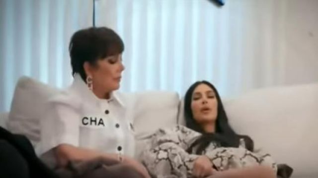 Chanel Earrings, metal & diamantés, gold & crystal worn by Kris Jenner in Keeping Up with the Kardashians Season 17 Episode 1