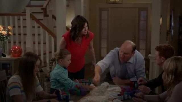 Cat & Jack Girls' Long Sleeve Plaid Woven Button Down worn by Sophia Hughes (Giselle Eisenberg) in Life in Pieces Season 4 Episode 3