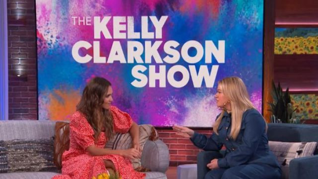 Gucci Belted Denim Jumpsuit worn by Kelly Clarkson on The Kelly Clarkson Show September 17, 2019