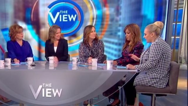 Lini Olivia Houndstooth Blazer worn by Meghan McCain on The View September 17, 2019